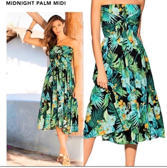 NWOT Boston Proper Floral Strapless Midi Dress - Picture 13 of 15